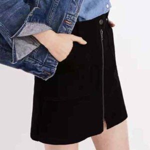 Madewell black denim mini skirt with zipper